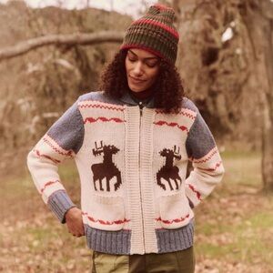 THE GREAT. The Shawl Collar Full Zip Sweater